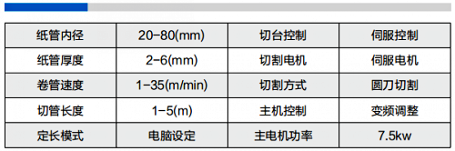 兩機頭數(shù)控紙管機80型參數(shù)